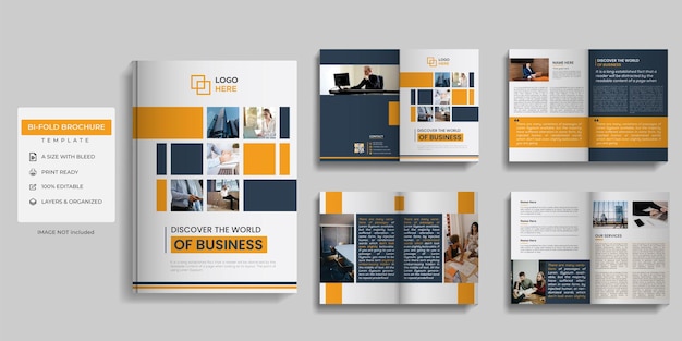 A set of brochures for world of business