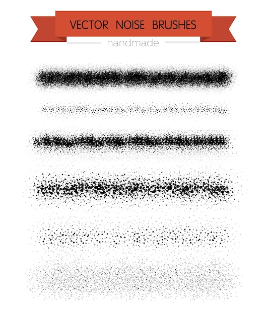 Vector set brush hand made noise pattern for design, vector collection