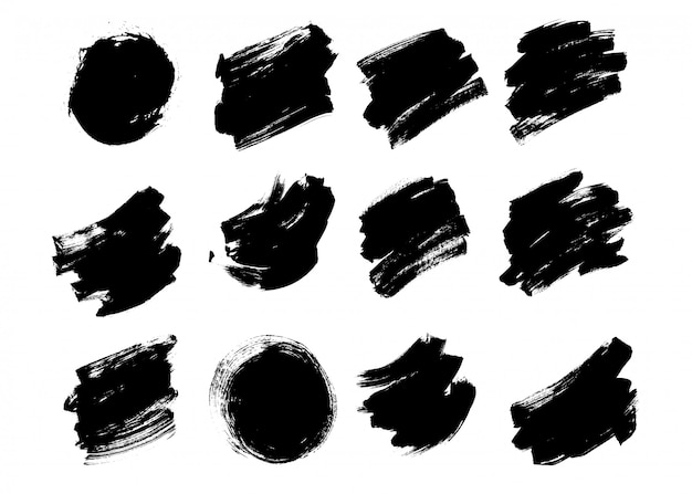 Set Brush Pack Texture Grunge Effect Vector