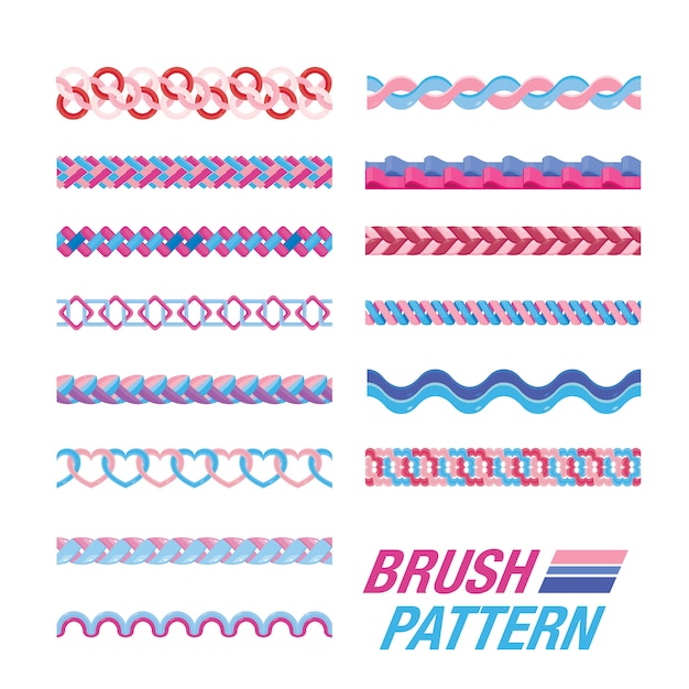 Set of brush pattern.  seamless brush.