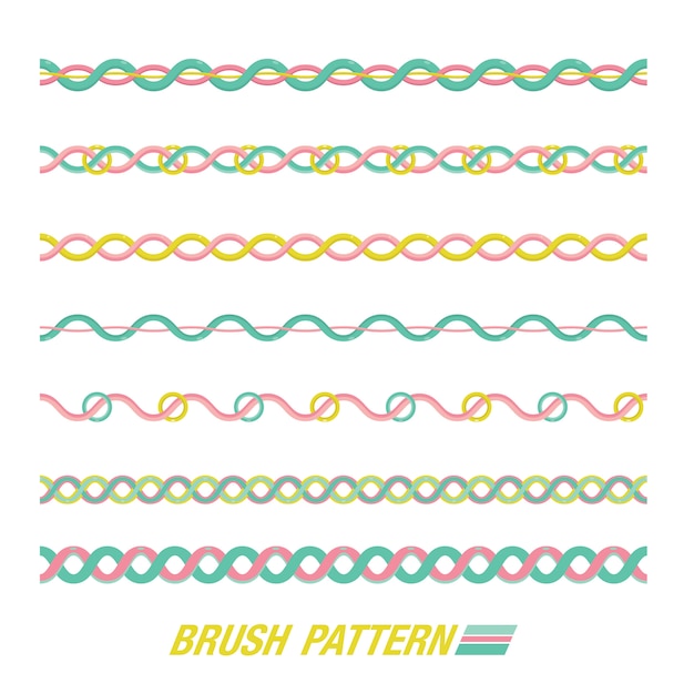 Set of brush pattern.several line for border pattern.