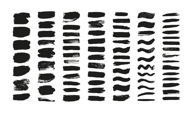 Set of brush strokes, Grunge ink brushes lines