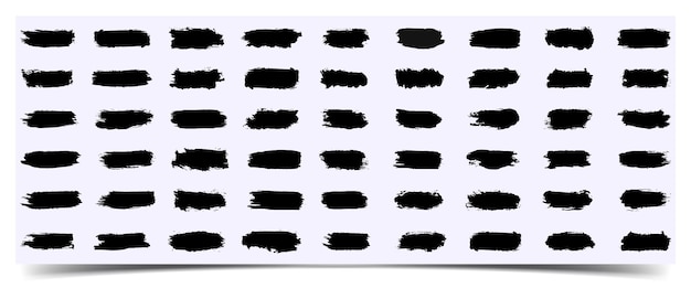 Set of brush strokes. Ink brush stroke black set grunge isolated texture