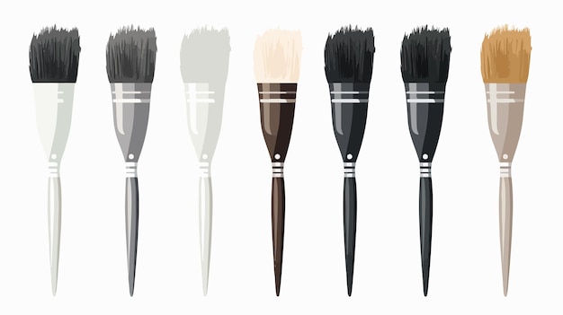 a set of brushes with different colors and a white background