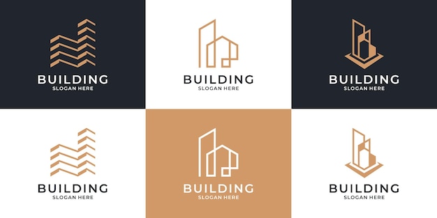 Set of building architecture logo template.