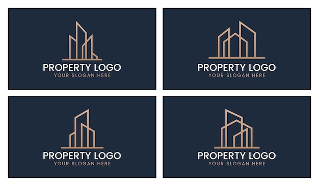 Set of building architecture logo template