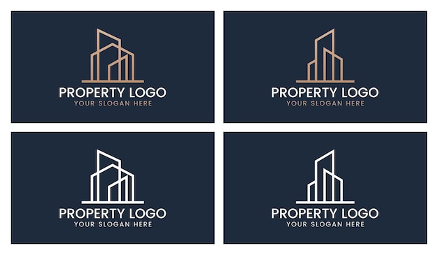 Set of building architecture logo template