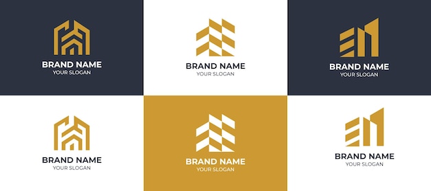 Set of building architecture logo template