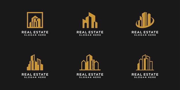 Set of building logo design template