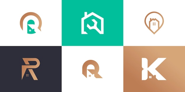 Set of building logo design template