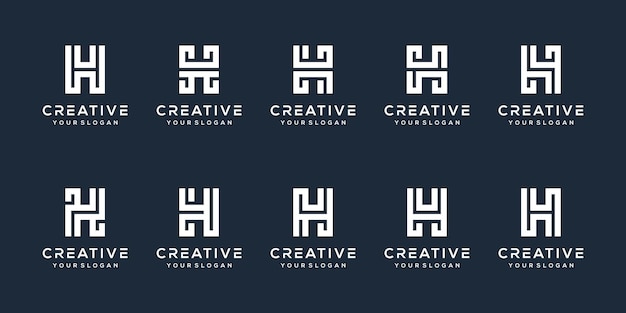 set bundle letter h logo design