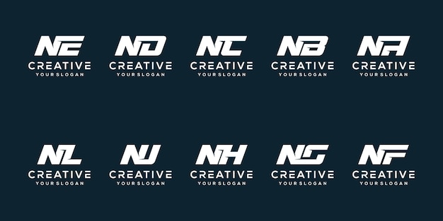 set bundle letter n logo template