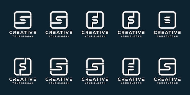 set bundle letter s logo template