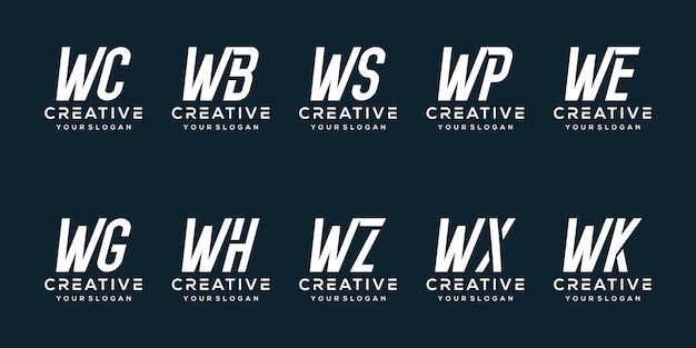 set bundle letter w logo design