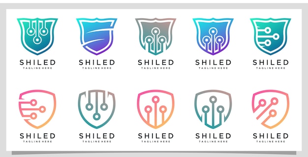 Set bundle shiled logo design Premium Vector 3