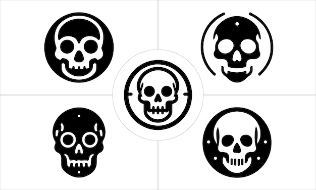 Set Bundle Skull Logo Design Vector Template