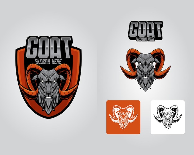 set bundles mascot logo goat head