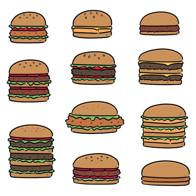 set of burger