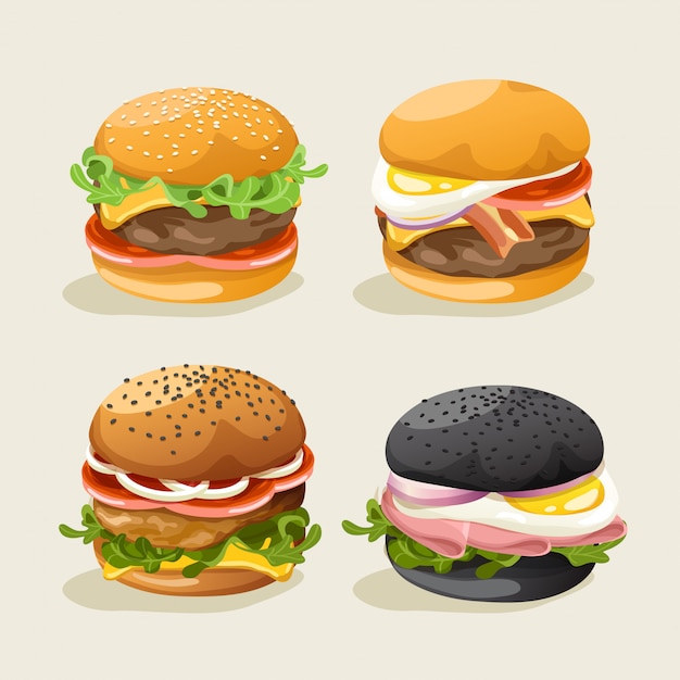 Set of Burgers  :  Illustration