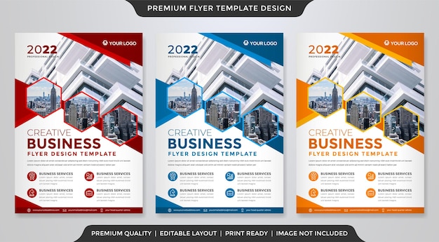 set of business brochure template with abstract and modern style