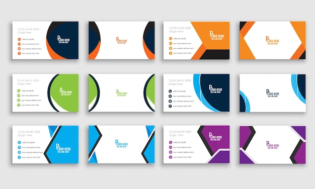 set of business cards modern business card print templates or name visiting card vector stationery