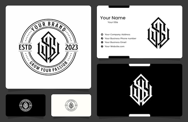 A set of business cards for ws brand