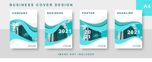 Set of business cover design with abstract flow