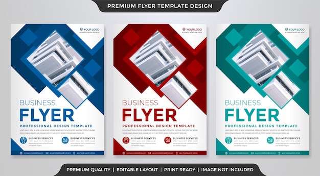 set of business flyer template design with abstract concept and minimalist layout