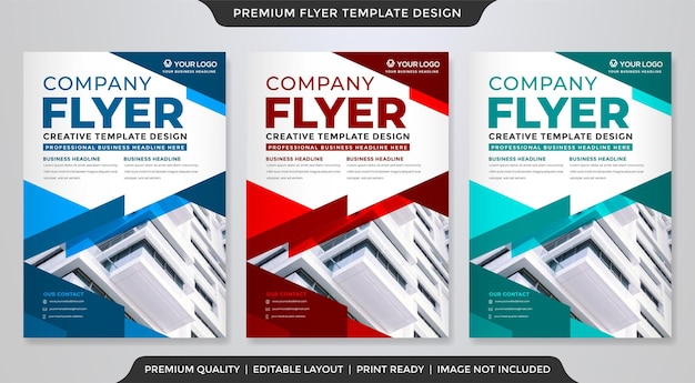 set of business flyer template design with abstract concept and minimalist layout