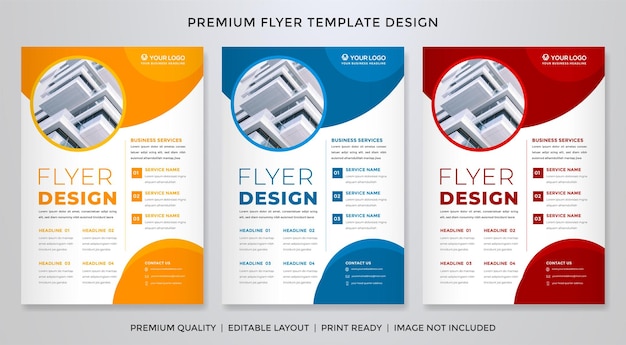 set of business flyer template design