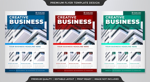 set of business flyer template with minimalist layout and modern style use for corporate brochure