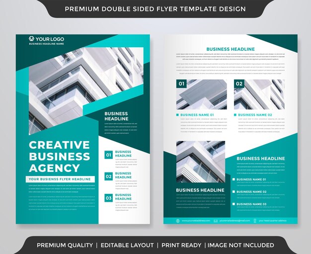 set of business flyer template with minimalist layout and modern style use for promotion kit and pro