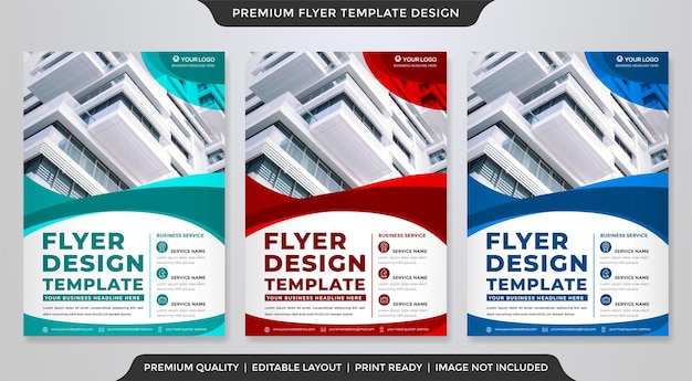 set of business flyer template with minimalist layout and modern style use for promotion kit