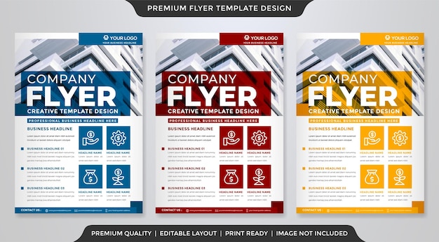 set of business flyer template with minimalist layout and modern style use for promotion kit