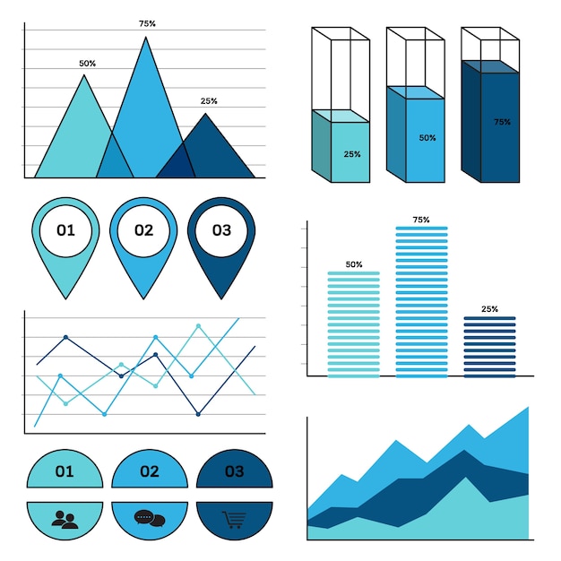 Set of business infographic elements.