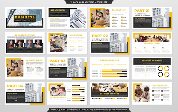 Set of business presentation template design