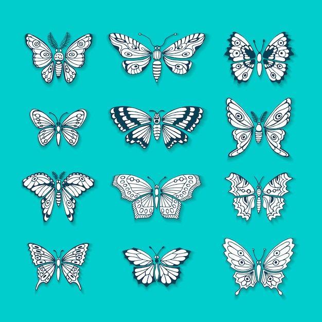 Set of Butterflies decorative