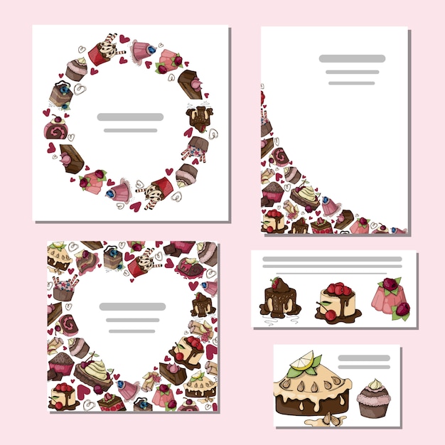 set of cakes card 