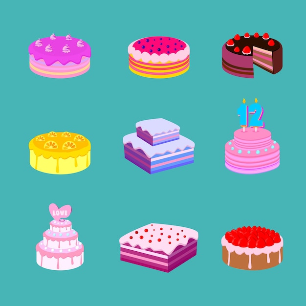 Set of cakes