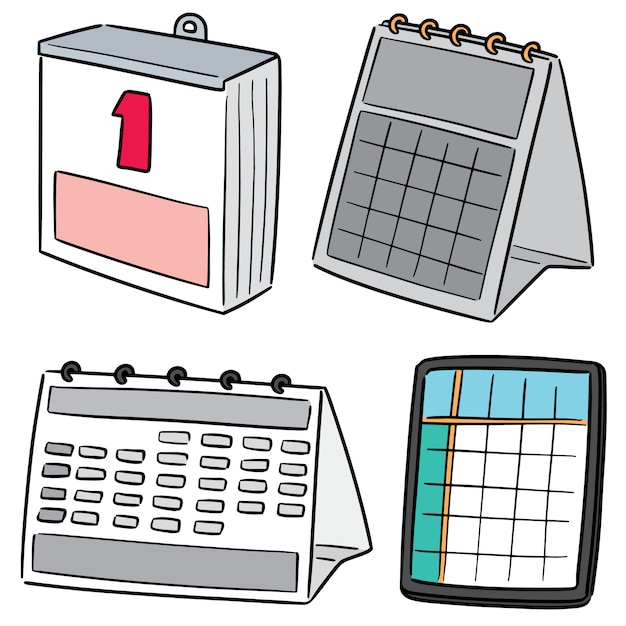 Vector set of calendar