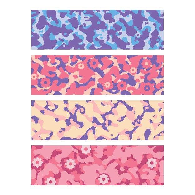 Set camouflage military camo army pattern background