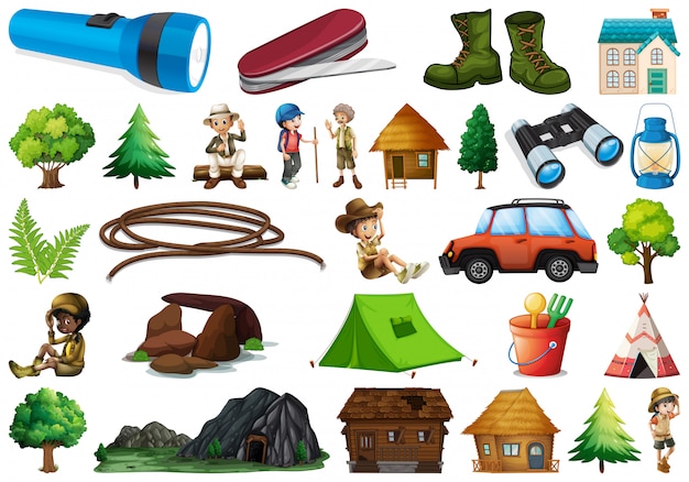 Set of camping element