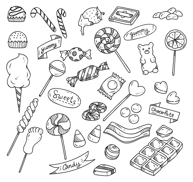 set of candy doodle