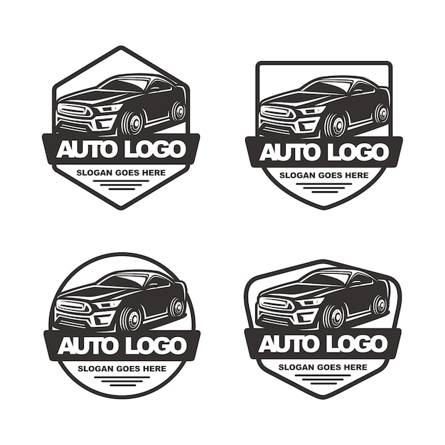 Set of car, automotive logo template