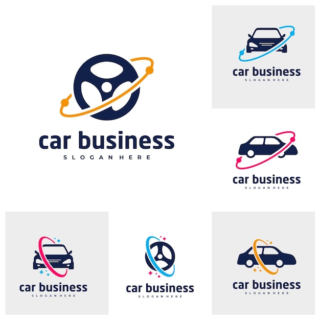 Set of Car planet logo vector template Creative Car logo design concepts