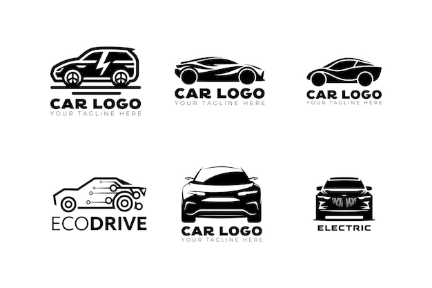 Vector set of car vector art illustration design black and white