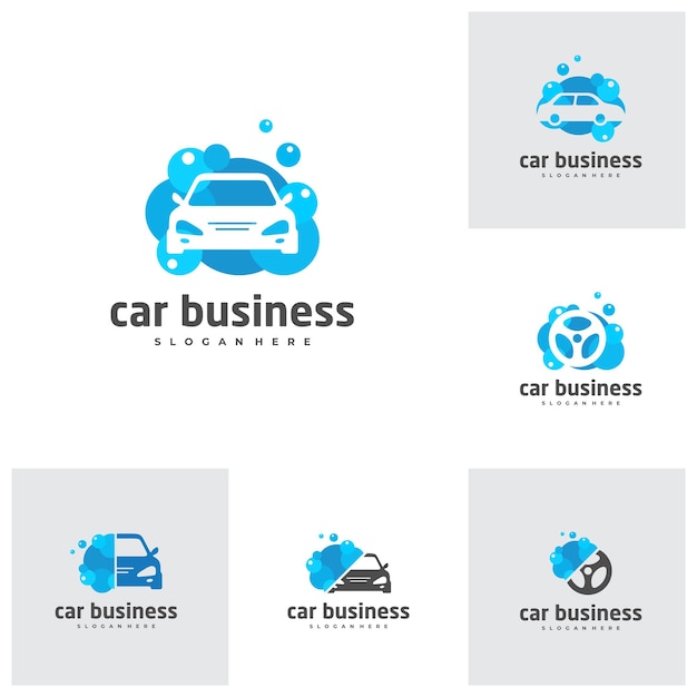 Set of Car wash logo vector template Creative car logo design concepts