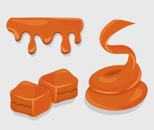 Set caramel vector style