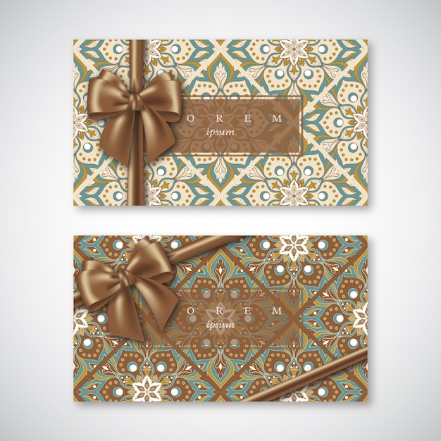 Set of cards in oriental style