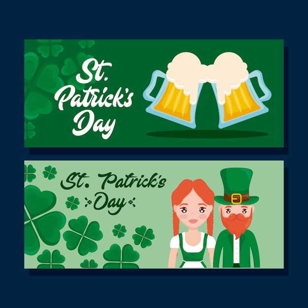 Set cards of st patrick day